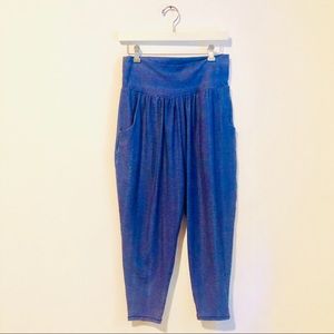 Prana Yoga Athletic Blue Print Pants Size Medium